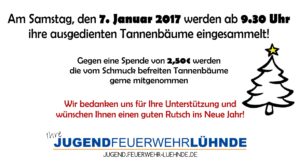 Read more about the article Jugendfeuerwehr sammelt Tannenbäume
