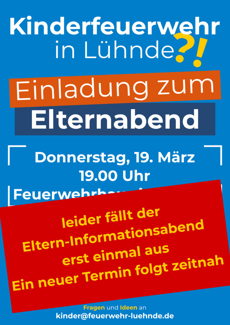 Kinderfeuerwehr: Elternabend fällt aus